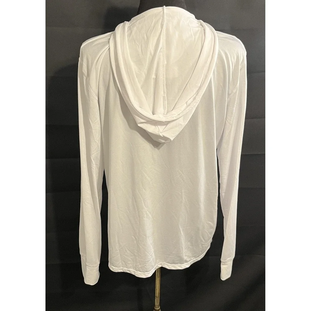Ingear Swim Shirt Cover Up Womens Small White Hooded Coco Cay‎ Bahamas UPF 50+